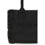 PINKO Black Raffia Shoulder Bag