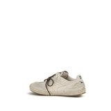 Miu Miu Beige Cotton Platform Sneakers