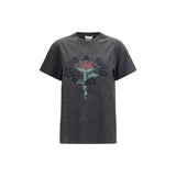 Ganni Gray Cotton T-Shirt