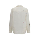 Baziszt White Cotton Pattern Shirt