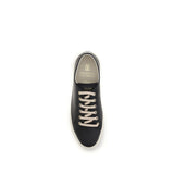 Brunello Cucinelli Black Calf Leather Bos Taurus Low Top Sneakers