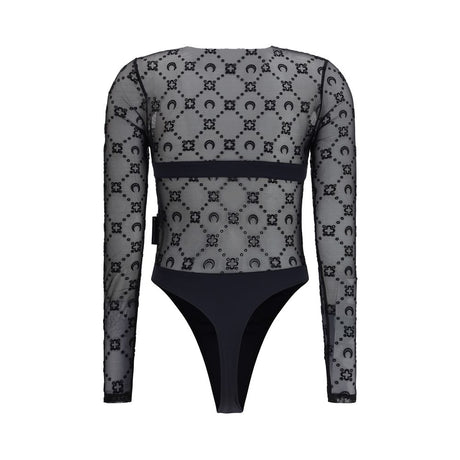 Marine Serre Black Polyamide Bodysuit