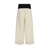 Darkpark Beige Cotton Casual Pants