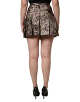 Dolce & Gabbana Multicolor Floral Jacquard A-LineMini Skirt