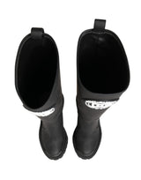 Dolce & Gabbana Black Rubberised Leather High Boots Shoes