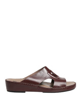 Dolce & Gabbana Maroon Leather Cutout DG Logo Sandals Shoes