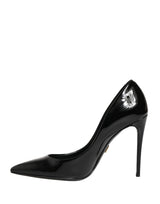 Dolce & Gabbana Black Calf Leather Stiletto Heels Pumps Shoes