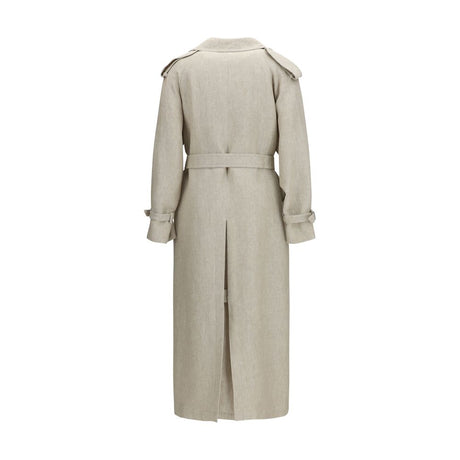 Max Mara Brown Linen Trench Coat