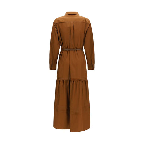 Max Mara Brown Cotton Casual Dress
