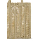 PINKO Beige Raffia Shoulder Bag