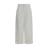 Brunello Cucinelli White Cotton Casual Pants