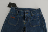 Dolce & Gabbana Blue Slim Fit Cropped Mid Waist Denim Jeans