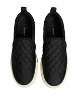 Dolce & Gabbana Black Quilted Slip On Low Top Sneakers Shoes