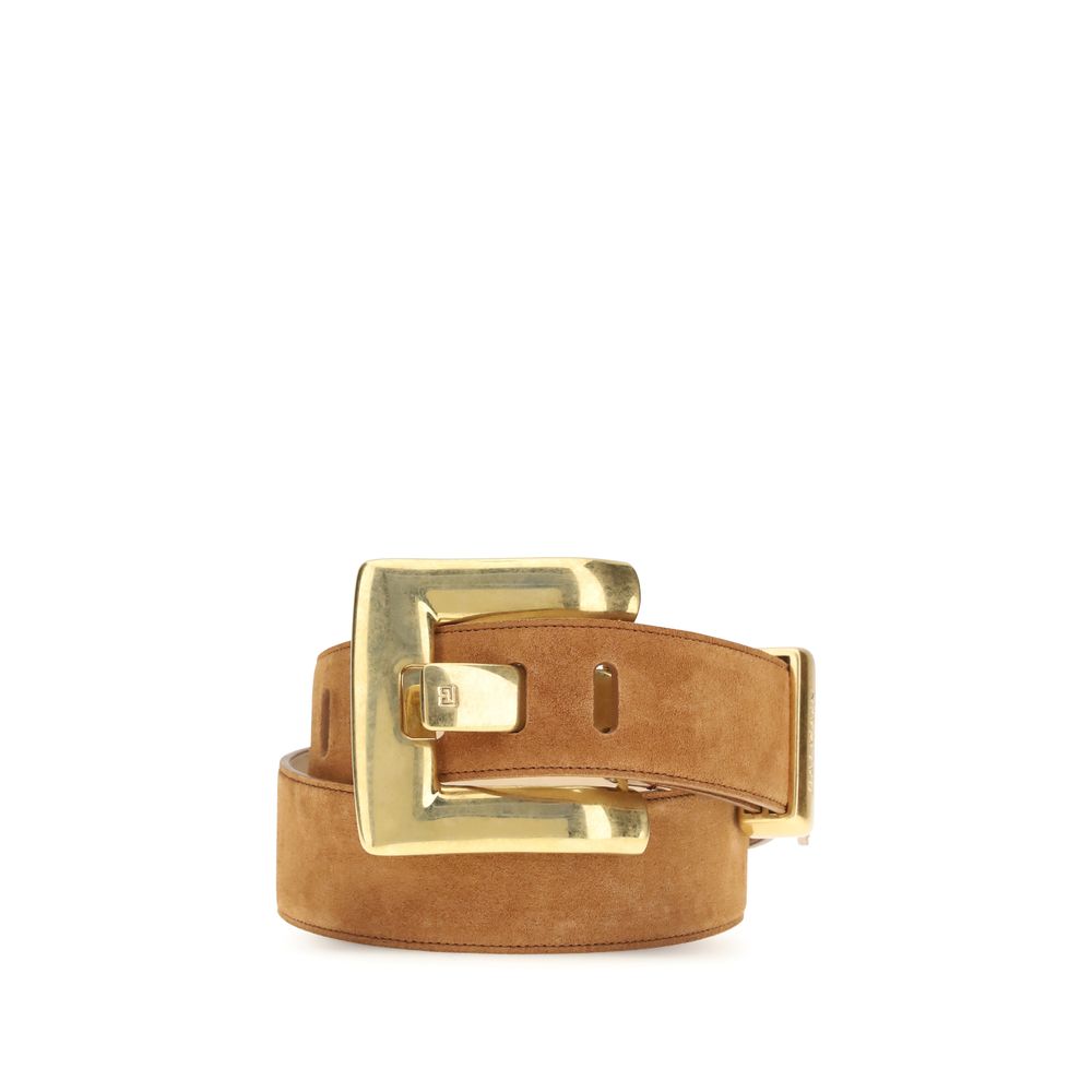 Balmain Brown Calf Leather Bos Taurus Regular Belt