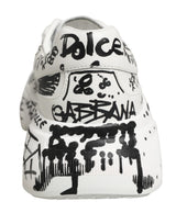 Dolce & Gabbana White Daymaster Graffiti Low Top Sneakers Shoes