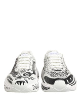 Dolce & Gabbana White Daymaster Graffiti Low Top Sneakers Shoes