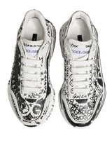 Dolce & Gabbana White Daymaster Graffiti Low Top Sneakers Shoes