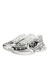 Dolce & Gabbana White Daymaster Graffiti Low Top Sneakers Shoes