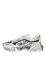 Dolce & Gabbana White Daymaster Graffiti Low Top Sneakers Shoes