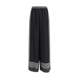 Ermanno Scervino Black Silk Casual Pants