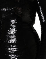 Dolce & Gabbana Black Bodycon Mermaid Sequinned Gown Dress