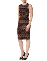Dolce & Gabbana Brown Keys Fitted Sheath Knee Length Dress