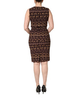 Dolce & Gabbana Brown Keys Fitted Sheath Knee Length Dress