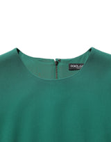 Dolce & Gabbana Green Viscose Long Sleeves A-line Mini Dress