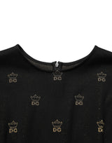 Dolce & Gabbana Black DG Crown Short-Sleeve Sheath Dress