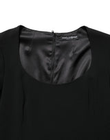 Roberto Cavalli Black Long Sleeves Scoop Neck Mini Dress