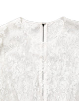 Dolce & Gabbana White Lace Top Embellished Black Skirt Dress