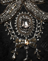 Dolce & Gabbana Black Crystal Embellished Sheath Midi Dress