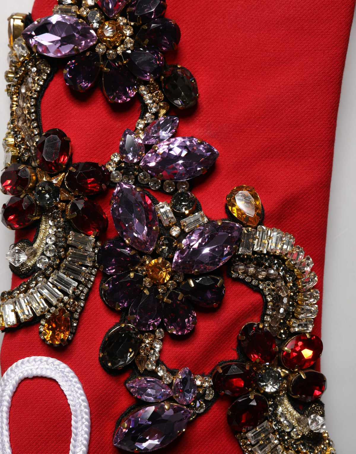 Dolce & Gabbana Multicolor Asymmetrical Ornate Jewel Cropped Jacket