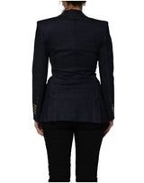 Dolce & Gabbana Blue Single-Breasted Denim Blazer Jacket