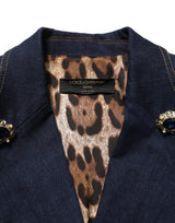 Dolce & Gabbana Blue Single-Breasted Denim Blazer Jacket