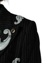 Dolce & Gabbana Black Stripe Double-Breasted Blazer Jacket