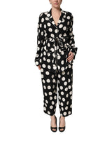 Dolce & Gabbana Black White Polka Dot Pajama 2 Piece Set Sleepwear