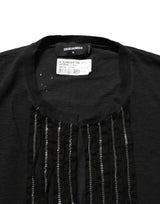 Dsquared² Black Chain Embellished Cotton Short Sleeve T-shirt