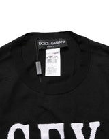 Dolce & Gabbana Black Graphic Print Long-Sleeved Top