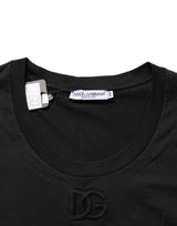 Dolce & Gabbana Black Cotton Short-Sleeve Crew Neck T-shirt
