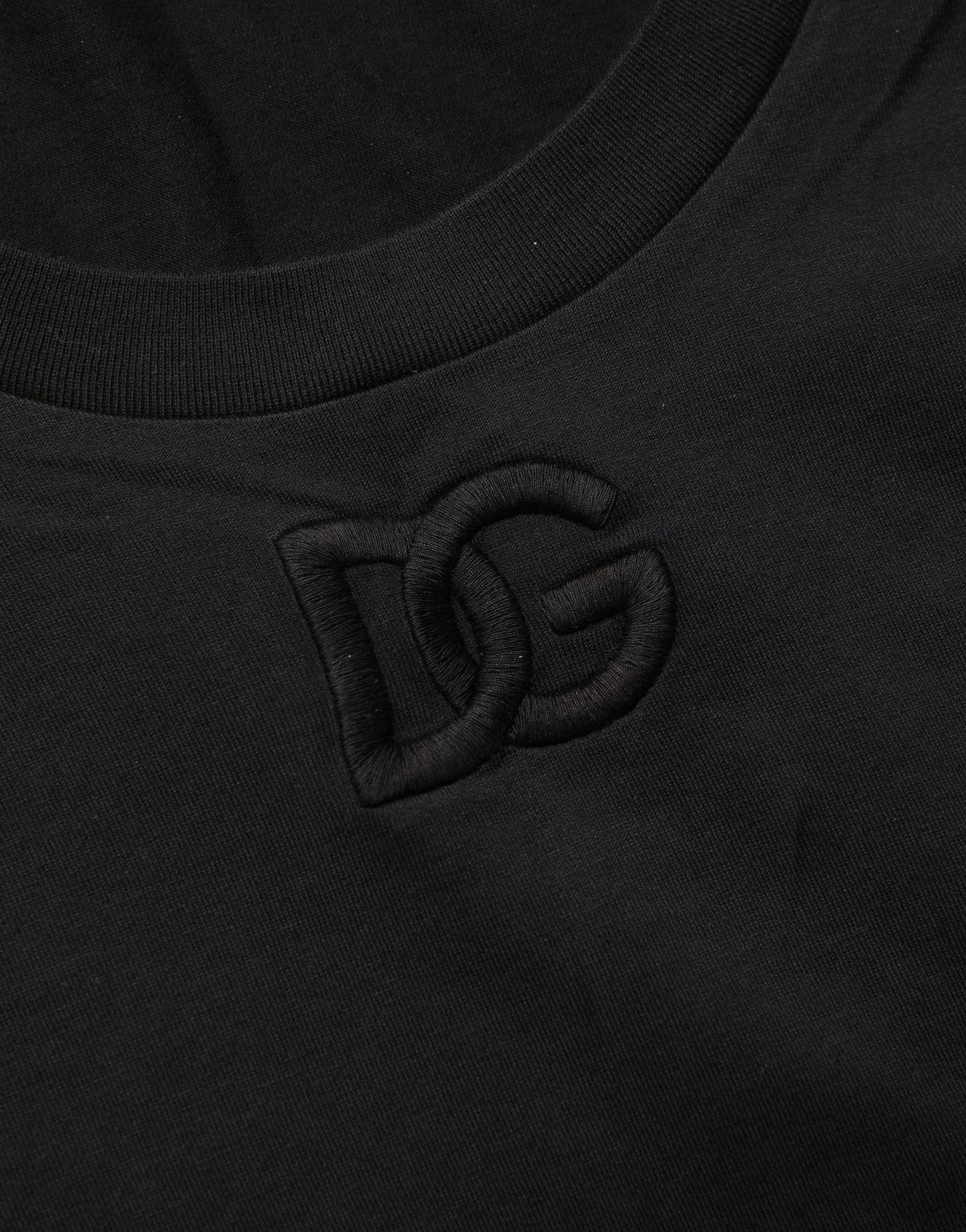 Dolce & Gabbana Black Cotton Short-Sleeve Crew Neck T-shirt