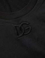 Dolce & Gabbana Black Cotton Short-Sleeve Crew Neck T-shirt