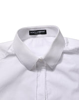Dolce & Gabbana White Cotton Long Sleeve Button-Up Shirt Top