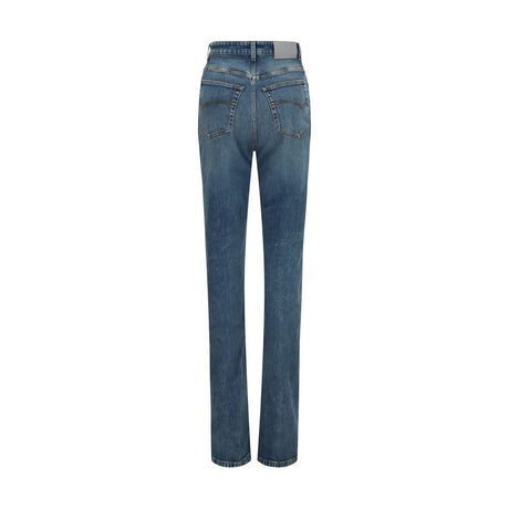 Balenciaga Blue Cotton High-Waisted Jean