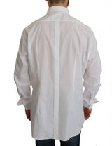 Dolce & Gabbana White 100% Cotton GOLD Slim Dress Shirt