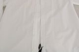 Dolce & Gabbana White 100% Cotton GOLD Slim Dress Shirt
