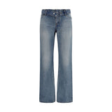Alexander McQueen Blue Cotton Straight-Leg Jeans