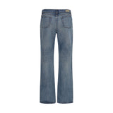 Alexander McQueen Blue Cotton Straight-Leg Jeans