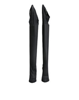Dolce & Gabbana Black Stretch Socks Knee High Boots Shoes