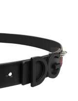 Dolce & Gabbana Black Leather Prince Crown Logo Buckle Belt